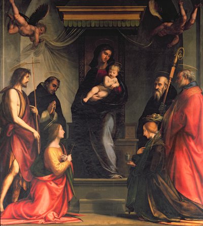 Madonna en kind met heiligen door Fra Bartolommeo