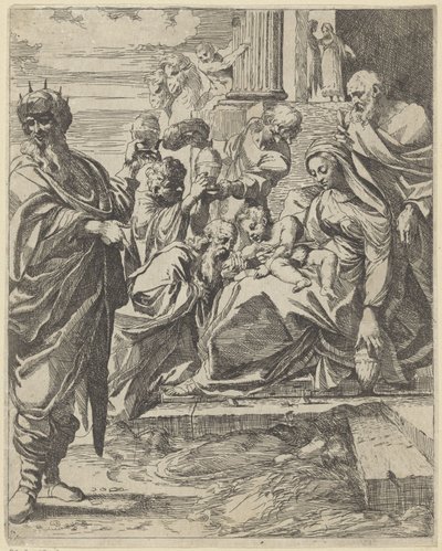 Aanbidding door de koningen door Francesco Brizio (attributed to)