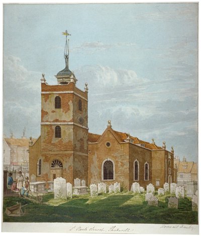 Kerk van St Paul, Shadwell, Londen, c. 1810 door Francis Danby