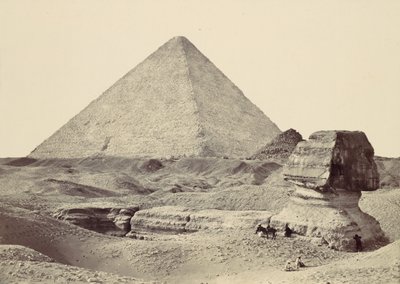 De Sfinx en Grote Piramide, Gizeh, 1857 door Francis Frith