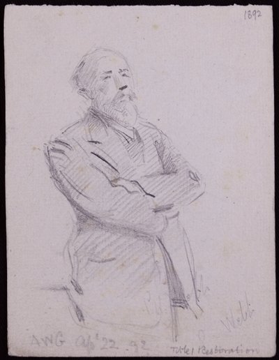 Portret van Philip (?) Webb door Francis Wilfred Lawson