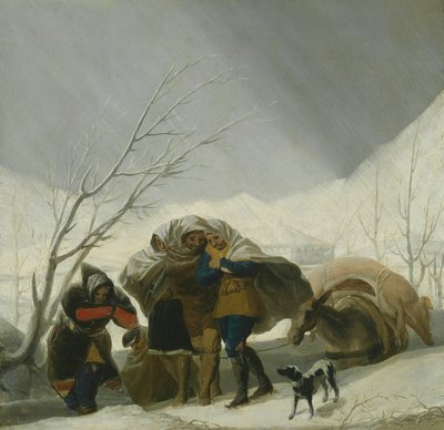 Winterscène, ca. 1786 door Francisco de Goya