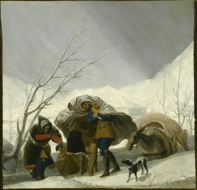 Winterscène, c.1786 door Francisco de Goya