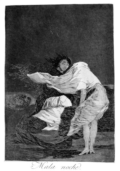 Een slechte nacht, 1799 door Francisco de Goya