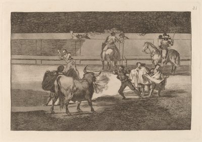 Banderillas met vuurwerk door Francisco de Goya