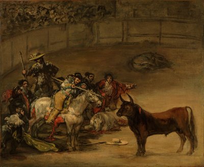 Stierengevecht, Suerte de Varas, 1824 door Francisco de Goya