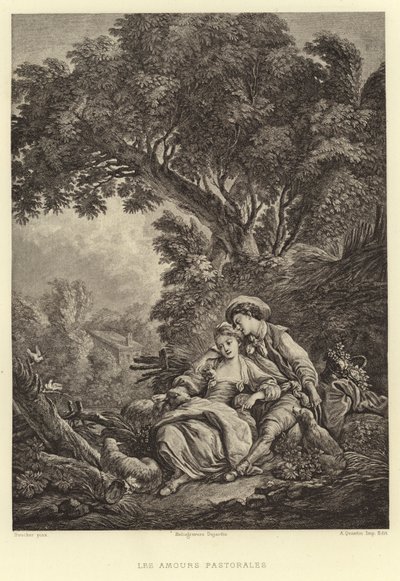 De Pastorale Liefdes door Francois (after) Boucher