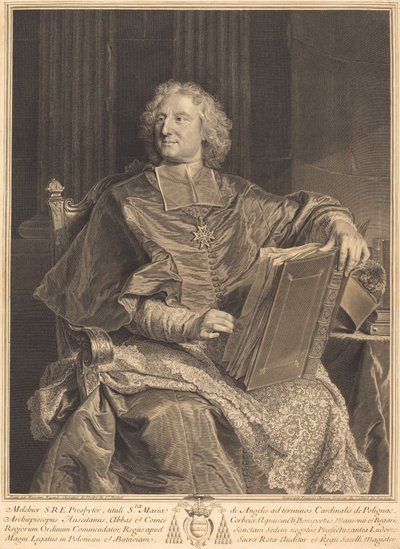 Kardinaal de Polignac door François Chereau I after Hyacinthe Rigaud