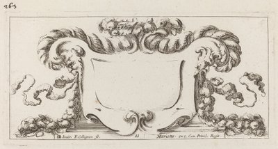 Cartouche door François Collignon after Stefano Della Bella