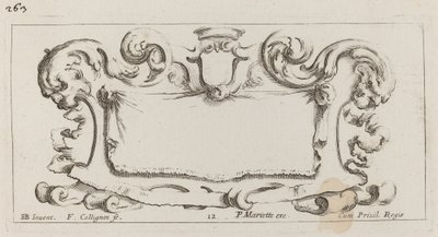 Cartouche door François Collignon after Stefano Della Bella