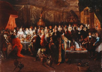 Het feest van Belsazar, c.1610 door Frans II the Younger Francken