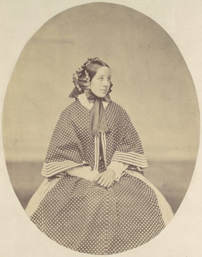 Jonge vrouw in gestippelde jurk, 1850s-60s door Franz Antoine