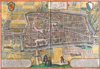 Plan van Maastricht (Traiectum), Nederland door Franz Hogenberg