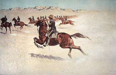 Buffalo Soldiers in Achtervolging door Frederic (after) Remington