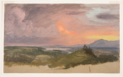 Zonsondergang in de Hudson Valley door Frederic Edwin Church