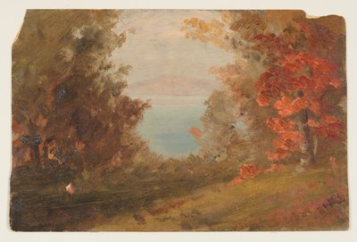 Boslandschap in de herfst door Frederic Edwin Church