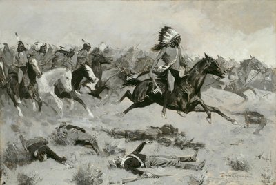 Rode lodges die door de lijn stormen door Frederic Remington