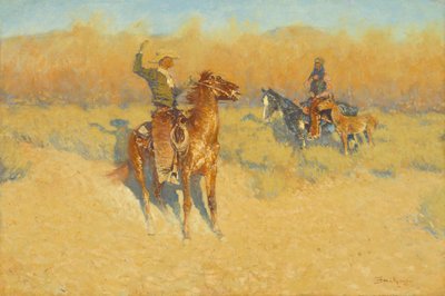 Het langhoorn vee teken door Frederic S. Remington