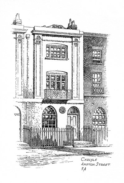 Huis van Thomas Carlyle, Ampton Street, Londen, 1912 door Frederick Adcock