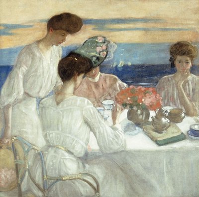 Middagthee op het Terras door Frederick Carl Frieseke