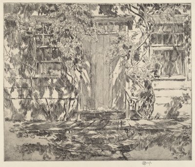 Oude Deur, Easthampton, 1920. door Frederick Childe Hassam