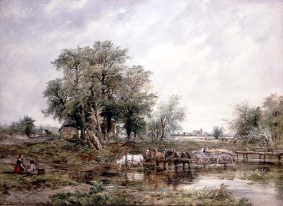 Een landschap in Suffolk door Frederick Waters Watts