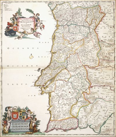 Kaart van Portugal, c.1680 door Frederik de Wit