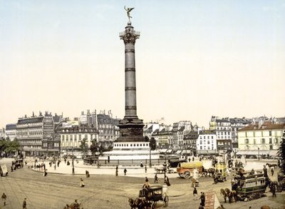 Place de la Bastille, Parijs, gepubliceerd 1900 door French Photographer