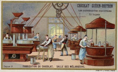 Chocoladeproductie. Mengkamer door French School