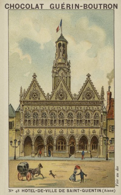 Stadhuis van Saint-Quentin, Aisne door French School