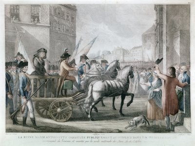 MARIE-ANTOINETTE naar de guillotine geleid, 16 okt. door French School