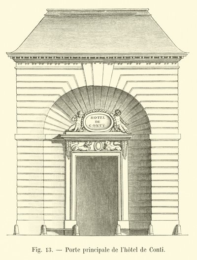 Hoofdingang van het hotel de Conti door French School