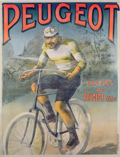 Poster voor fietsen Peugeot door French School