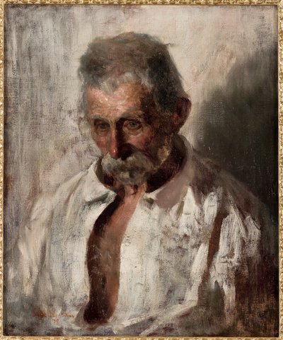 Portret van een oude man door Gaetano Bellei