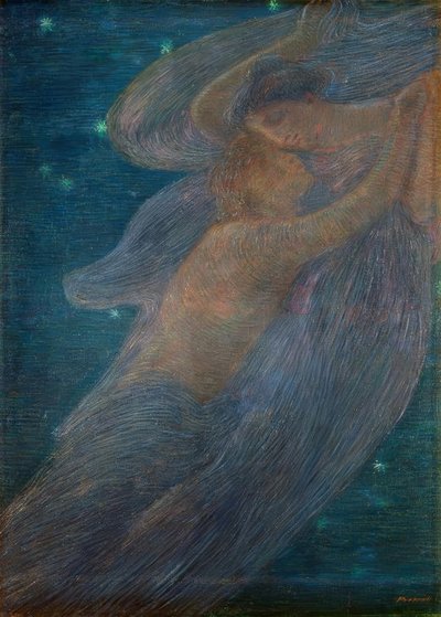 De nacht door Gaetano Previati