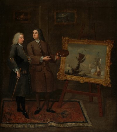 Thomas Walker en Peter Monamy, ca. 1735 door Gawen Hamilton