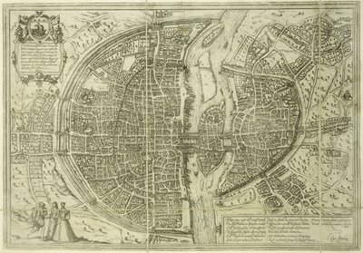 Stadsplan van Parijs, 1572 door Georg Braun