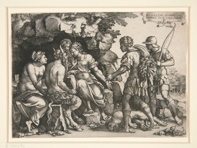 Thetis en Chiron door Georg Pencz