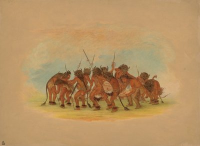 Buffalo Dance - Mandan, 1861 door George Catlin