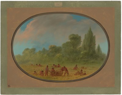 Caddoe Indianen Verzamelen Wilde Aardbeien door George Catlin