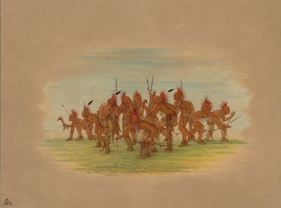 Ontdekkingsdans - Saukie, 1861 door George Catlin