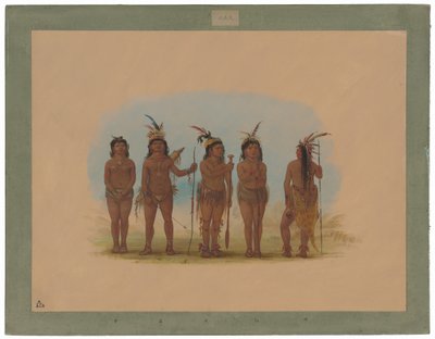 Vijf Caribische Indianen door George Catlin