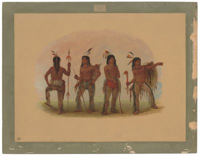 Vier Navaho-krijgers door George Catlin