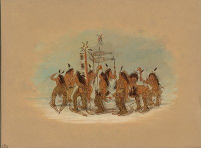 Sneeuwschoendans - Ojibbeway, 1861-1869 door George Catlin