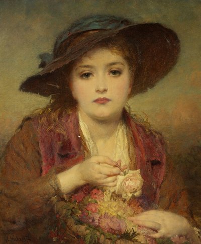 Het bloemenmeisje door George Elgar Hicks