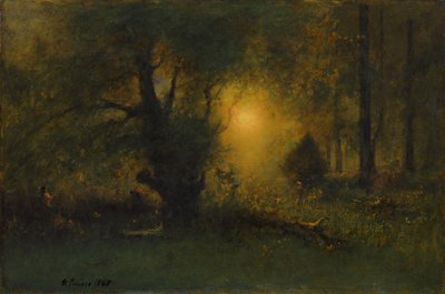 Zonsopgang in het bos, 1887 door George Snr. Inness