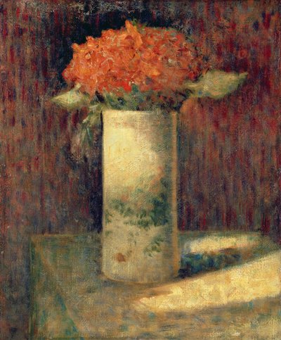 Vaas met bloemen door Georges Seurat