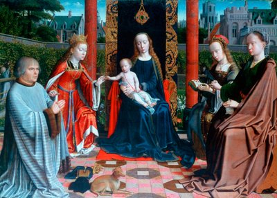 Het Mystieke Huwelijk van St. Catharina, 1505-1510 door Gerard David