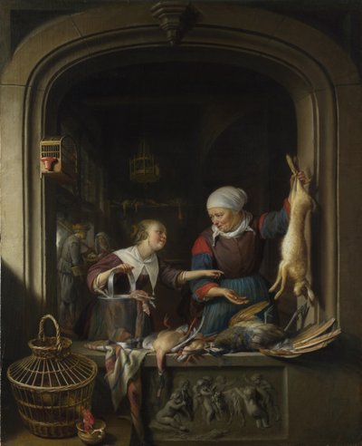 Een poelierswinkel, ca. 1670 door Gerrit Dou