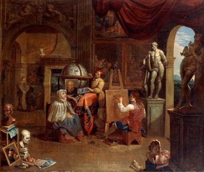 Atelier scène, 1680-1720 door Gerard Thomas